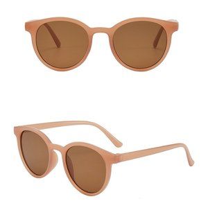 Classic Hip Hop Vintage Style Shades Unisex Round LIGHT BROWN